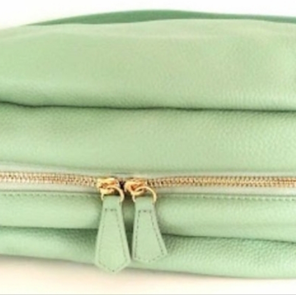 Laggo Taylor Mint Green/Blue Leather Hobo - Picture 4 of 9